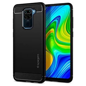 Spigen Xiaomi Redmi Note 9 Rugged Armor Siyah Mat Cep Telefonu Kılıfı