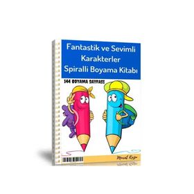 Spiralli Fantastik ve Sevimli Karakterler Boyama Kitabı Enine Boyuna Eğitim