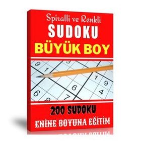 Spiralli ve Renkli Büyük Boy Sudoku Kitabı - Renkli Enine Boyuna Eğitim