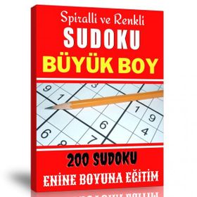 Spiralli ve Renkli Büyük Boy Sudoku Kitabı - Renkli Enine Boyuna Eğitim