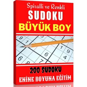 Spiralli ve Renkli Büyük Boy Sudoku Kitabı - Renkli Enine Boyuna Eğitim