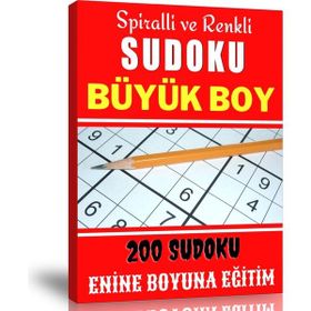 Spiralli ve Renkli Büyük Boy Sudoku Kitabı - Renkli Enine Boyuna Eğitim