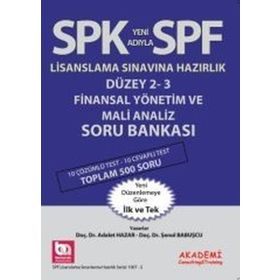 SPK Yeni Adıyla SPF Lisanslama Sınavına Hazırlık Düzey 2-3 Finansal Yönetim ve Mali Analiz Soru Bankası - Adalet Hazar Şenol Babuşcu