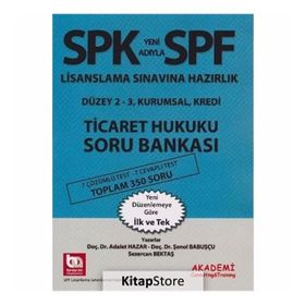 SPK Yeni Adıyla SPF Lisanslama Sınavına Hazırlık Düzey 2-3 - Kurumsal, Kredi Ticaret Hukuku Soru Bankası - Adalet Hazar Şenol Babuşcu av sezercan bektas