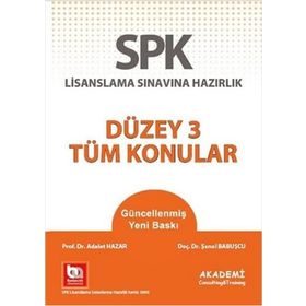 SPK Yeni Adıyla SPF Lisanslama Sınavına Hazırlık Düzey 3 - Tüm Konular Soru Bankası