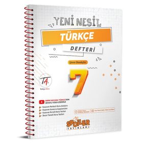 Spoiler Yayınları - 2023 7. Sınıf Yeni Nesil Türkçe Defteri