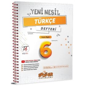 Spoiler Yayınları 6. Sınıf Türkçe Yeni Nesil Defteri