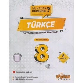Spoiler Yayınları 8. Sınıf Türkçe Ünite Değerlendirme Sınavı
