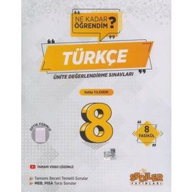 Spoiler Yayınları 8. Sınıf Türkçe Ünite Değerlendirme Sınavı