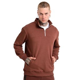 Sportive 24KE016-KHVE Badajoz Kahverengi Günlük Stil Erkek Sweatshirt