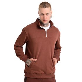Sportive 24KE016-KHVE Badajoz Kahverengi Günlük Stil Erkek Sweatshirt