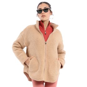 Sportive 24KK019-KHVE Sherpa Kahverengi Günlük Stil Kadın Polar