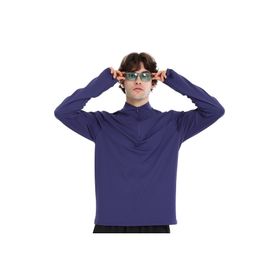 Sportive 25KE1015-MVI Mavi Boone Half-Zip Erkek Koşu T-Shirt