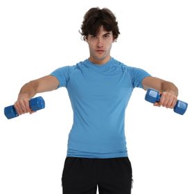 Sportive 25KE1026-RMVI Mavi Yuma Slim Erkek Antrenman T-Shirt