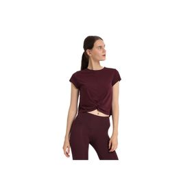 Sportive 25KK1032-BRD Bordo Marana Cropped Top Kadın Günlük Stil T-Shirt