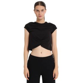 Sportive 25KK1032-SYH Siyah Marana Cropped Top Kadın Günlük Stil T-Shirt