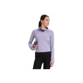 Sportive 25KK1033-LIL Mor Dewey Half-Zip Kadın Koşu T-Shirt