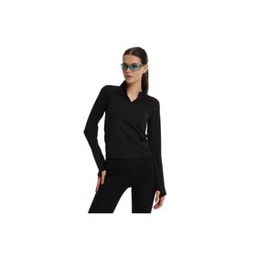 Sportive 25KK1033-SYH Siyah Dewey Half-Zip Kadın Koşu T-Shirt