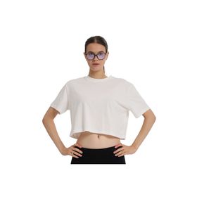 Sportive 25KK1034-KBYZ Beyaz Sedona Cropped Kadın Günlük Stil T-Shirt