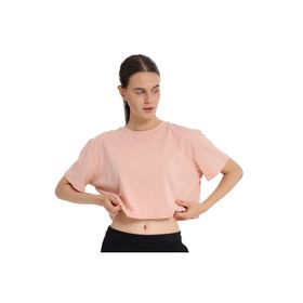 Sportive 25KK1034-PPMB Pembe Sedona Cropped Kadın Günlük Stil T-Shirt