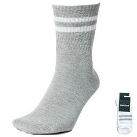 Sportive 25YUC001-GRBYZ 2'li Çizgili Gri Günlük Stil Unisex Çorap