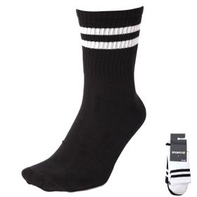 Sportive 25YUC001-SHBYZ 2'li Çizgili Siyah Günlük Stil Unisex Çorap