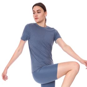 Sportive 712107-LCV Spo-Assymetric Tee Kadın Lacivert Günlük Stil Tişört