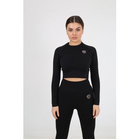 Sportonex SO22F005 Siyah Seamless Kadın Crop