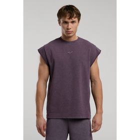 Sportoonline Everlast Bronx 1910 Oversize Yıkamalı Mor Kolsuz Erkek Sweatshirt