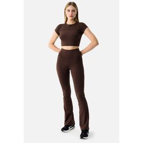 Sportoonline Liora Yumuşak Kumaş Geniş Paça Acı Kahve Pantolon