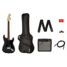 Squier Affinity Strat HSS Frontman 15G Amp Charcoal Frost Metallic Elektro Gitar