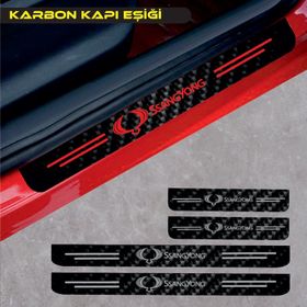 Ssangyong Kyron 4 Adet Karbon Kapı Eşiği Sticker