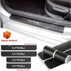 Ssangyong Tivoli 4 Adet Karbon Kapı Eşiği Sticker