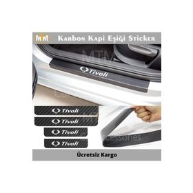 Ssangyong Tivoli 4 Adet Karbon Kapı Eşiği Sticker