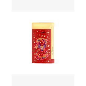 St Dupont 027776 Slim 7 Chrome Golden Dragon Red Çakmak