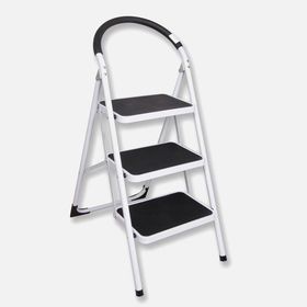 Stabilit Metal 3 Basamaklı 67x36x23 cm Katlanabilir Ev Ofis Tipi Oturaklı Merdiven
