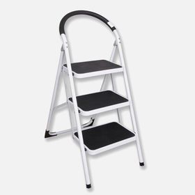 Stabilit Metal 3 Basamaklı 67x36x23 cm Katlanabilir Ev Ofis Tipi Oturaklı Merdiven