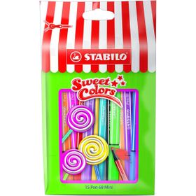 Stabilo Pen 68 Kalın Uçlu Mini Sweet Colors 15'li Paket Keçeli Kalem