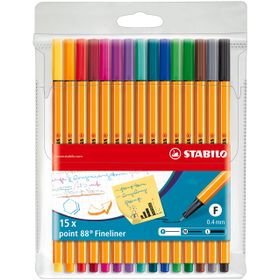 Stabilo Point 88 15 Adet Fineliner 0.4 mm Keçeli Kalem Seti