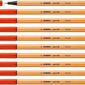 Stabilo Point 88 Fineliner 10'lu Kırmızı Kalem