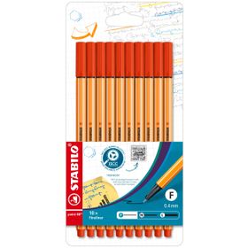Stabilo Point 88 Fineliner 10'lu Kırmızı Kalem