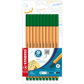 Stabilo Point 88 Fineliner 10'lu Yeşil Kalem