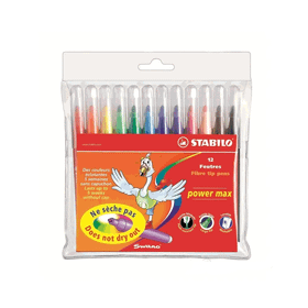 Stabilo Power Max 12 Renk Keçeli Kalem