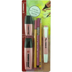 Stabilo Tek Renk Pastel Set 6'lı Pembe Fosforlu Kalem