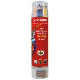 Stabilo Trio 18 Renk Kalın Kuru Boya