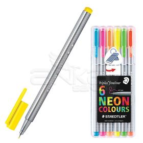 Staedtler 0.3 mm 6'lı Neon Triplus Fineliner İnce Uçlu Keçeli Kalem