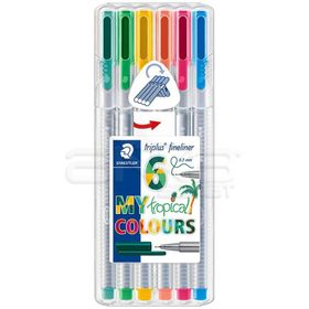 Staedtler 0.3 mm My Tropical 6'lı Set Triplus Fineliner İnce Uçlu Keçeli Kalem