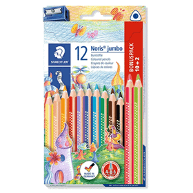Staedtler 128 NC12P1 Noris 12'li Üçgen Jumbo Kuru Boya Kalemi