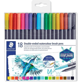 Staedtler 3001 TB18 1.0-6.0 mm 18'li Marsgraphic Duo Fırçalı Çift Taraflı Keçeli Kalem