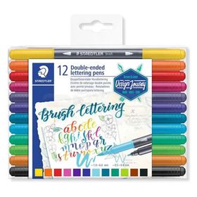 Staedtler 3004 TB12 Brush Lettering 12'li Çift Taraflı Fırça Uçlu Kalem